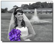 Bride with purple bouquet